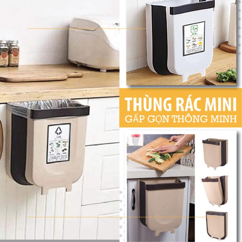 Thùng Rác Gấp Gọn Thông Minh Treo Cửa Bếp Cửa Tủ Tiện Lợi