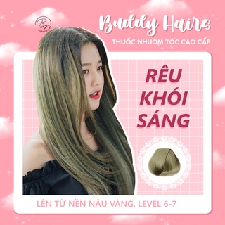 Thuốc nhuộm tóc màu RÊU KHÓI SÁNG/RÊU KHÓI của Buddyhairs tặng kèm găng tay, mũ trùm, trợ nhuộm tiện ích