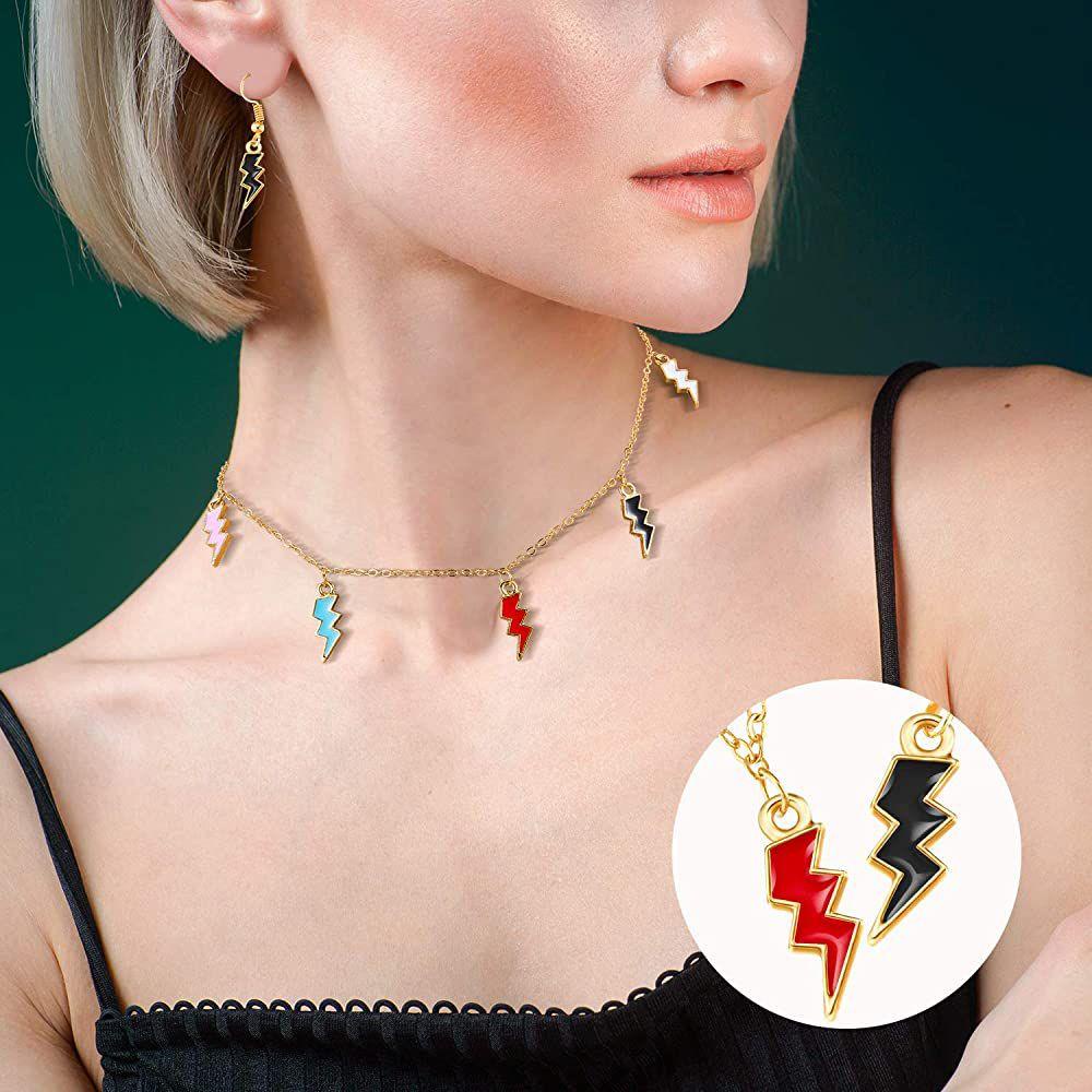 Set 10 Mặt Vòng cổ Hình Tia Chớp Độc Đáo Charms