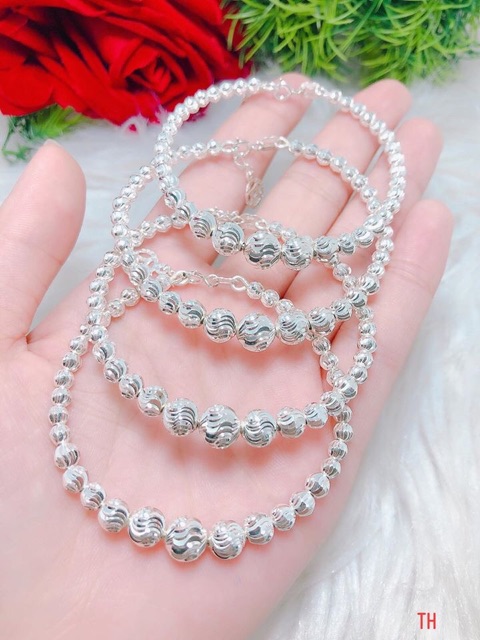 VÒNG BI BẠC Ý S925 CAO CẤP - LẮC TAY NỮ BẠC