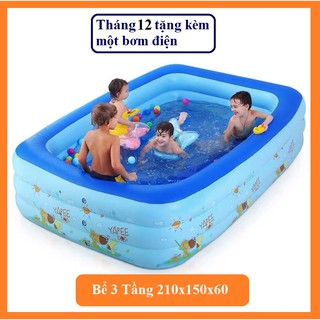 Bể bơi bơm hơi tại nhà, kích thước 2m1 loại 3 tầng ( tặng kèm bơm điện)