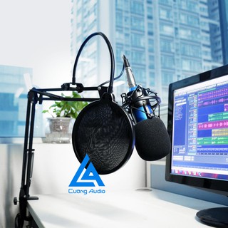 Combo MIC karaoke online (SOUND CARD  V8, BM900 , Bông lọc, Chân đế, giá gắn mic)