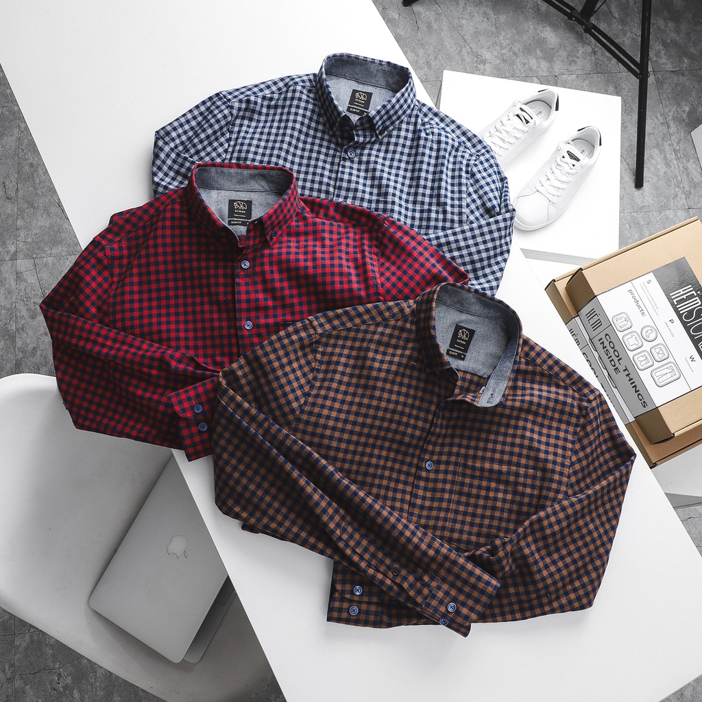|Hẻm Store| Áo Sơ mi nam SATOSHI SASM55 caro chất cotton thoáng mát mềm mịn, thấm hút mồ hôi, dễ phối đồ | BigBuy360 - bigbuy360.vn