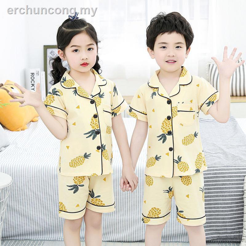 Bộ Đồ Mặc Ở Nhà Tay Ngắn Chất Liệu Cotton Mỏng In Hình Công Chúa Dễ Thương Thời Trang Mùa Hè Cho Bé Gái