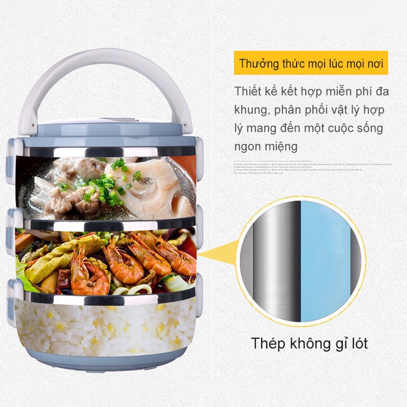 [HCM]Hộp Cơm Cắm 3 Tầng Start - Cặp Lồng Giữ Nhiệt-【GM-BXGBDH12】