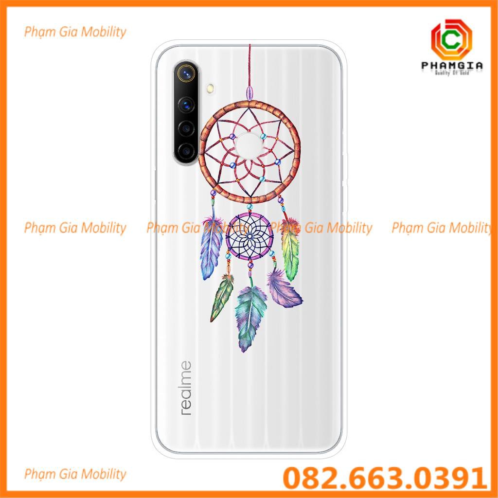 Ốp lưng tráng gương ép kính chống bể nhiều họa tiết đẹp cho Realme 6i Realme6i 6 i (viền silicon đen)