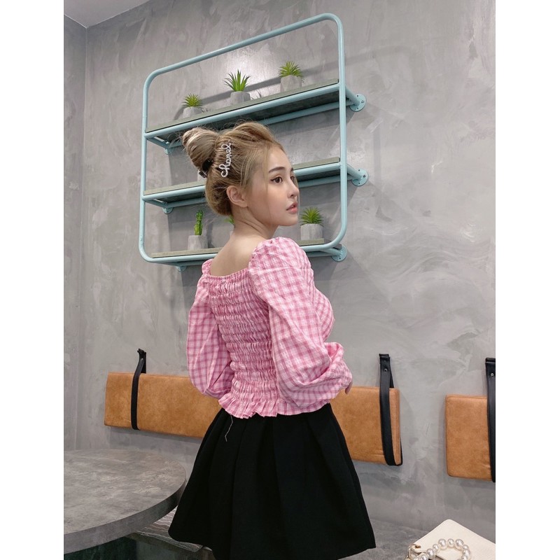 Áo dài tay kẻ chun lưng ôm form [HOT NHẤT] chất siêu xịn