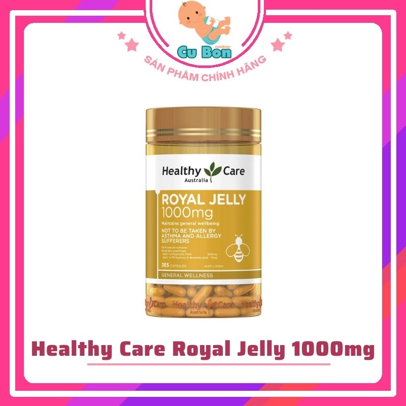 sữa ong chúa úc Healthy Care Royal Jelly 1000 365 viên