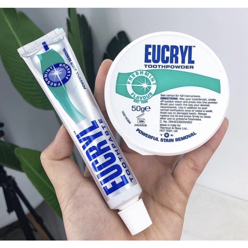 Bột & Kem Đánh Răng Làm Trắng EUCRYL Tooth Paste Freshmint