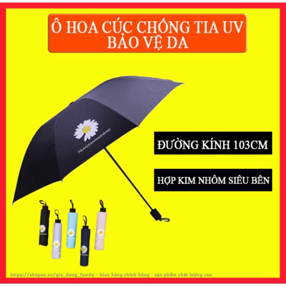 Ô Dù Chống Mưa Nắng Hoa Cúc Chống Tia UV Bảo Vệ Da, Dù Cúc Họa Mi - Hàng Mới Về Cực Đẹp