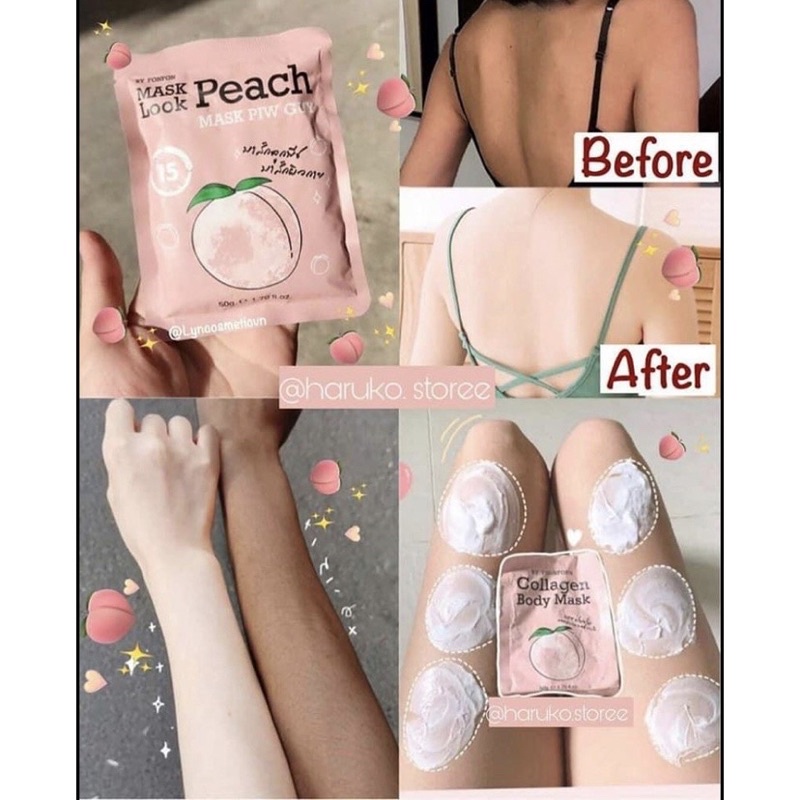 Ủ Đào Nâng Tone Trái Đào Collagen  Body Mask Siêu Trắng Và Thơm hàng Thailan chính hãng