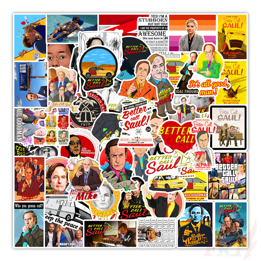Set 50 miếng dán chống thấm nước thời trang phong cách Better Call Saul Series 03 DIY