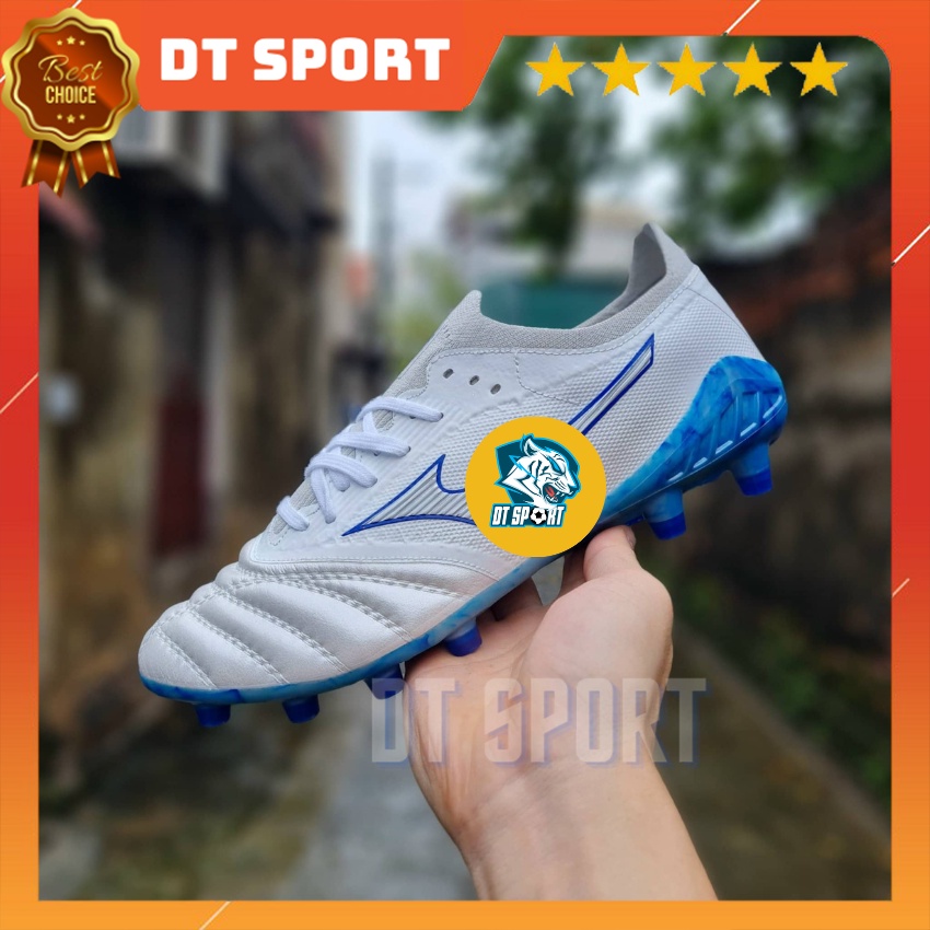 [Tặng Túi Rút Và Tất]Giày Đá Bóng Sân Cỏ Tự Nhiên Morelia Neo 3 FG Blue - White, Giày Đá Banh Nam