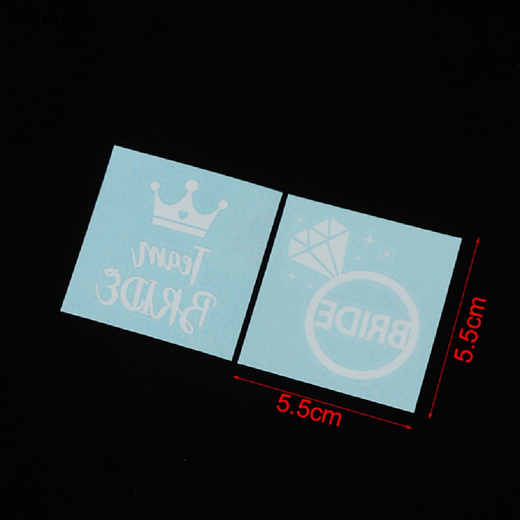 Qingyu Bộ 6 Hình Xăm Tạm Thời Để Trang Trí Tiệc Cưới / Valentine Phát Quang