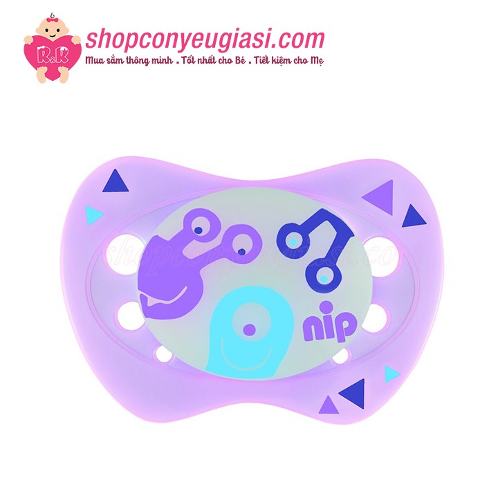 Ti Ngậm Nip Night Phát Sáng Ban Đêm Silicon Có Vòng - Vĩ 2 Cái