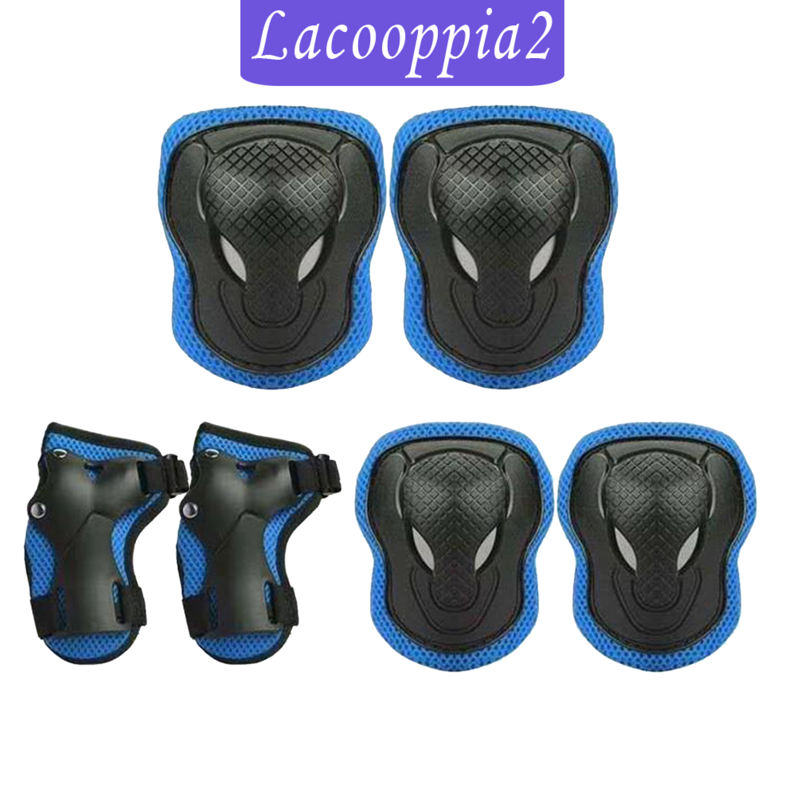 [LACOOPPIA2]6Pcs Kids Elbow Wrist Knee Pads Protective Gear Guard Skate Cycling Red XS