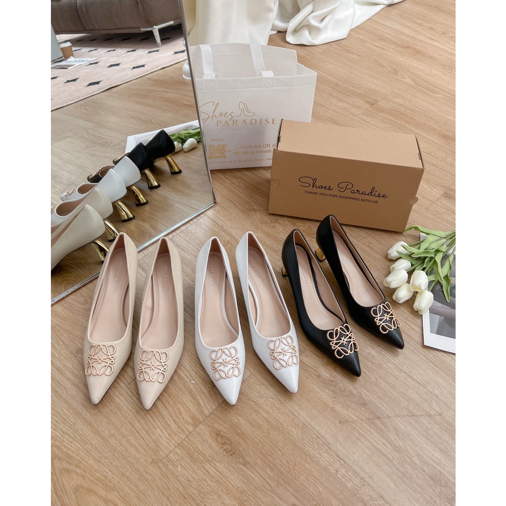 Giày cao gót nữ công sở mũi nhọn bích gót 5p thời trang sang trọng Shoes Paradise BBXK22