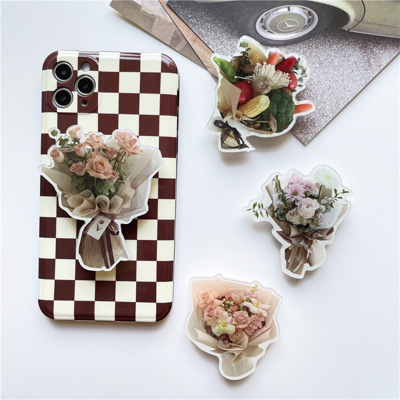 Giá đỡ dán ốp điện thoại popsocket mika acrylic M122131 hoa tươi hàn quốc siêu xinh nữ tính