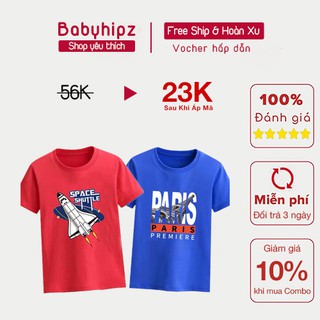 Áo thun bé trai thoáng mát mùa hè giá rẻ đi chơi mặc nhà chất cotton bé 4 đến 13 tuổi - BBH052