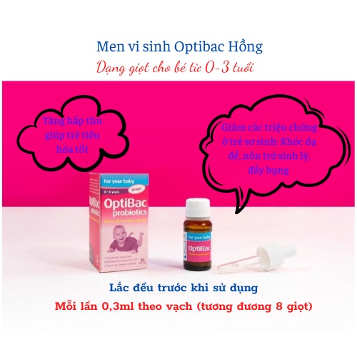 Men vi sinh Optibac hồng cho bà bầu và trẻ sơ sinh (Optibac for your child's health)