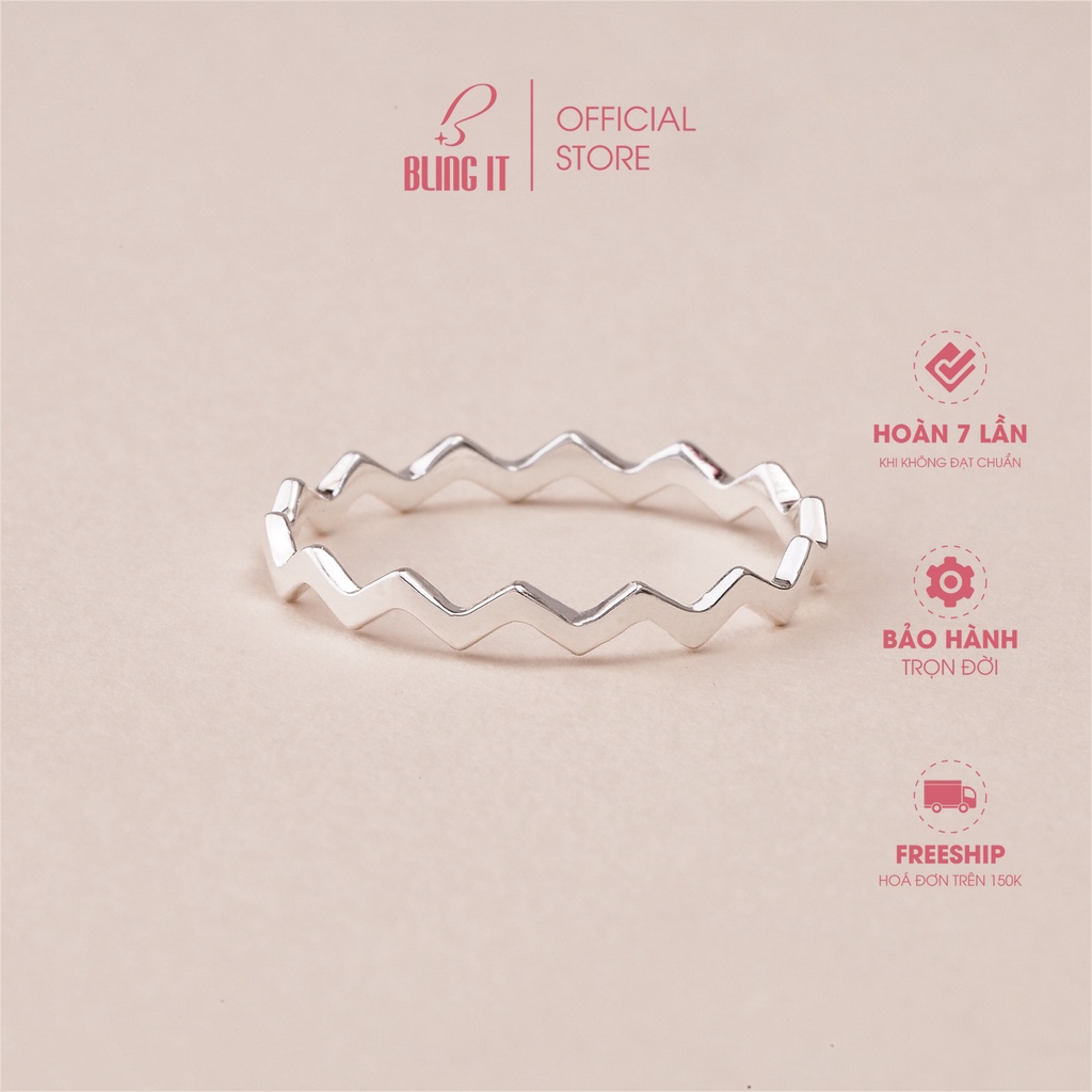 Nhẫn Nữ Bạc 925 Cao Cấp BLING IT Thiết Kế Zigzag Độc Đáo - BIN369