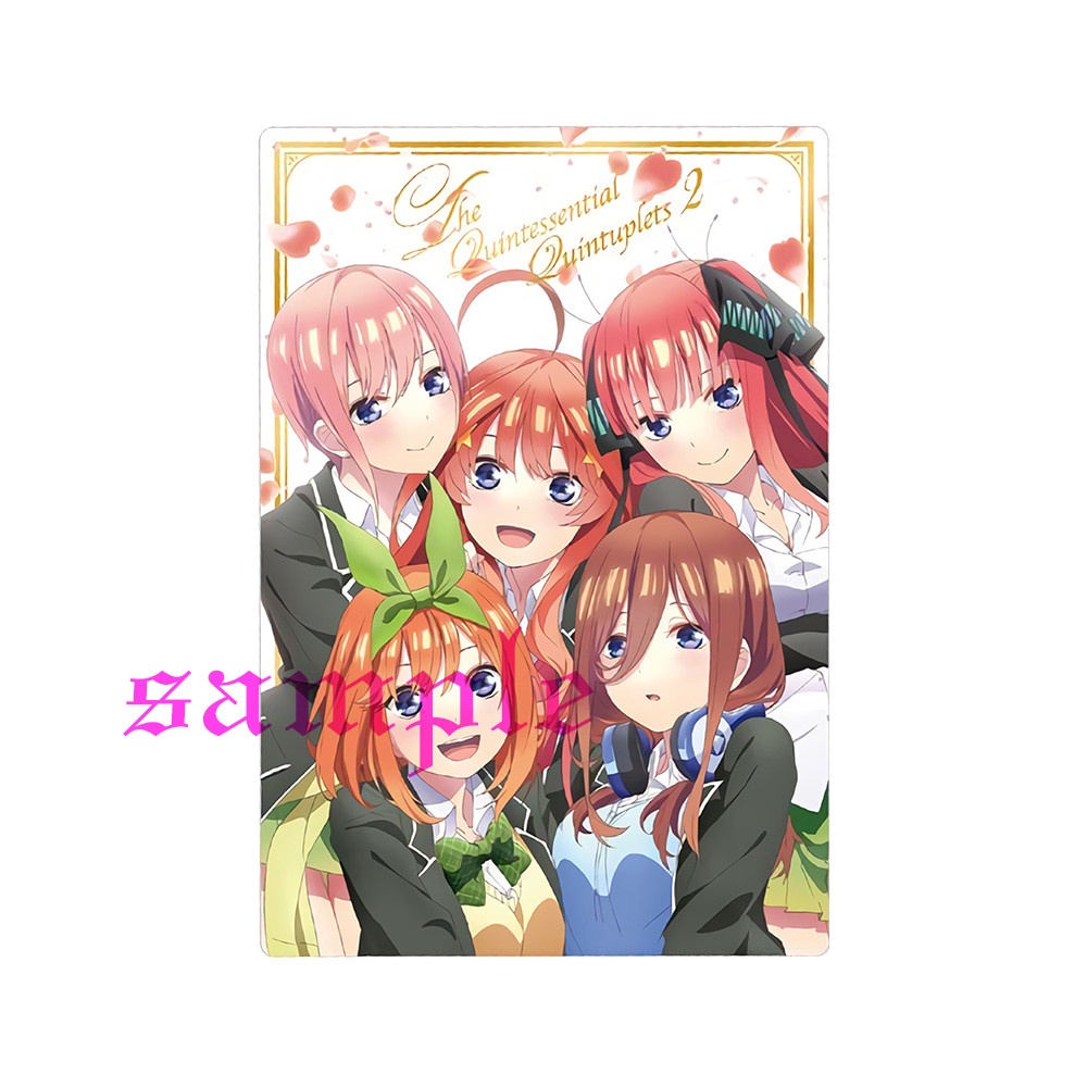 Ảnh card bo góc in hình Gotoubun No Hanayome ver ĐỒNG PHỤC HỌC SINH anime Nhà Có 5 Nàng Dâu thẻ bo viền 5*8cm