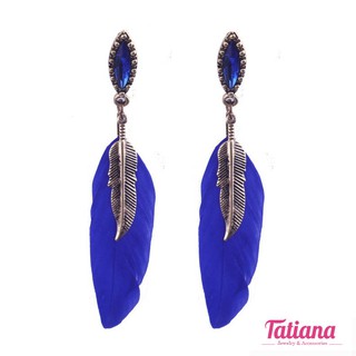 Bông tai lông vũ boho - tatiana - b2667