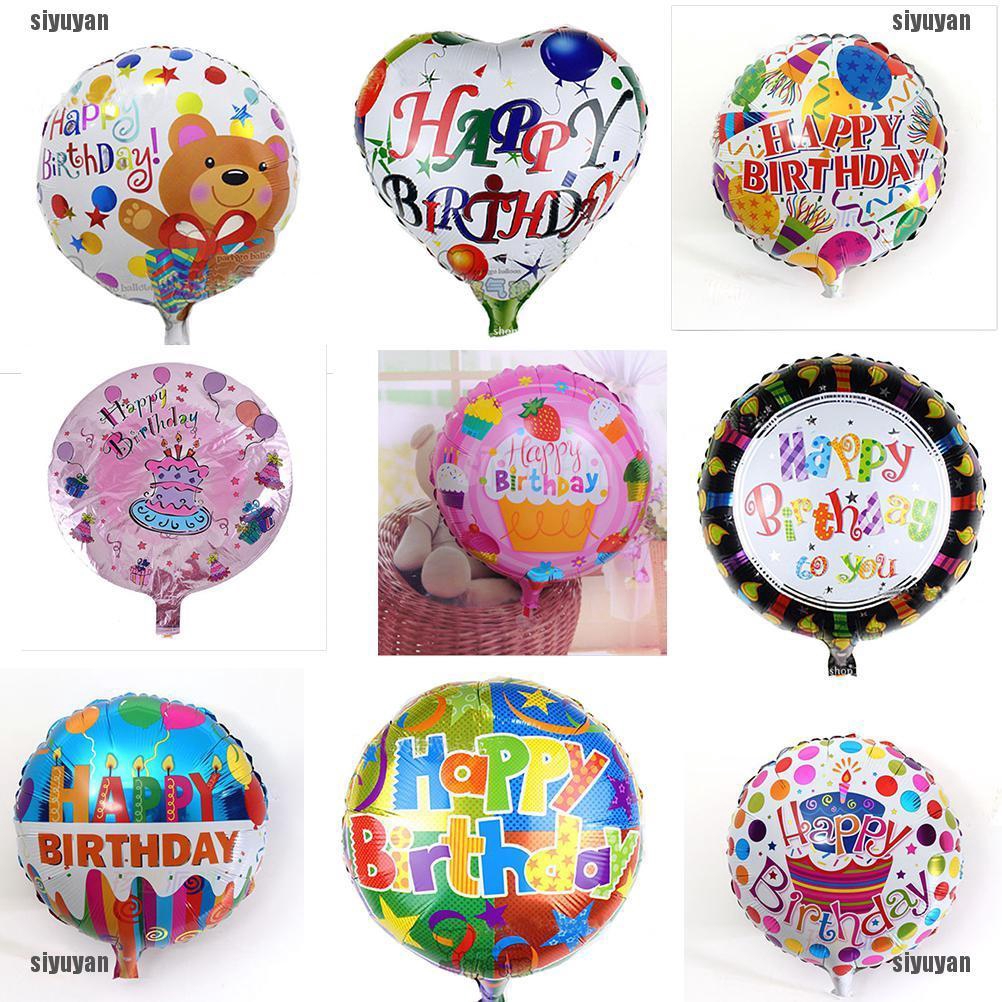 Set 2 Bong Bóng Hơi Chữ Happy Birthday Dùng Để Trang Trí Tiệc Sinh Nhật