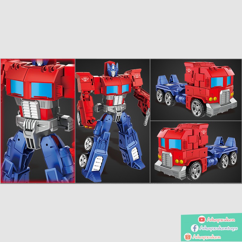 Robot biến hình Đồ Chơi lắp ráp oto Transformers cao 20 cm mẫu Optimus, Bumblebee, Megatron, Grimlock và Starscream