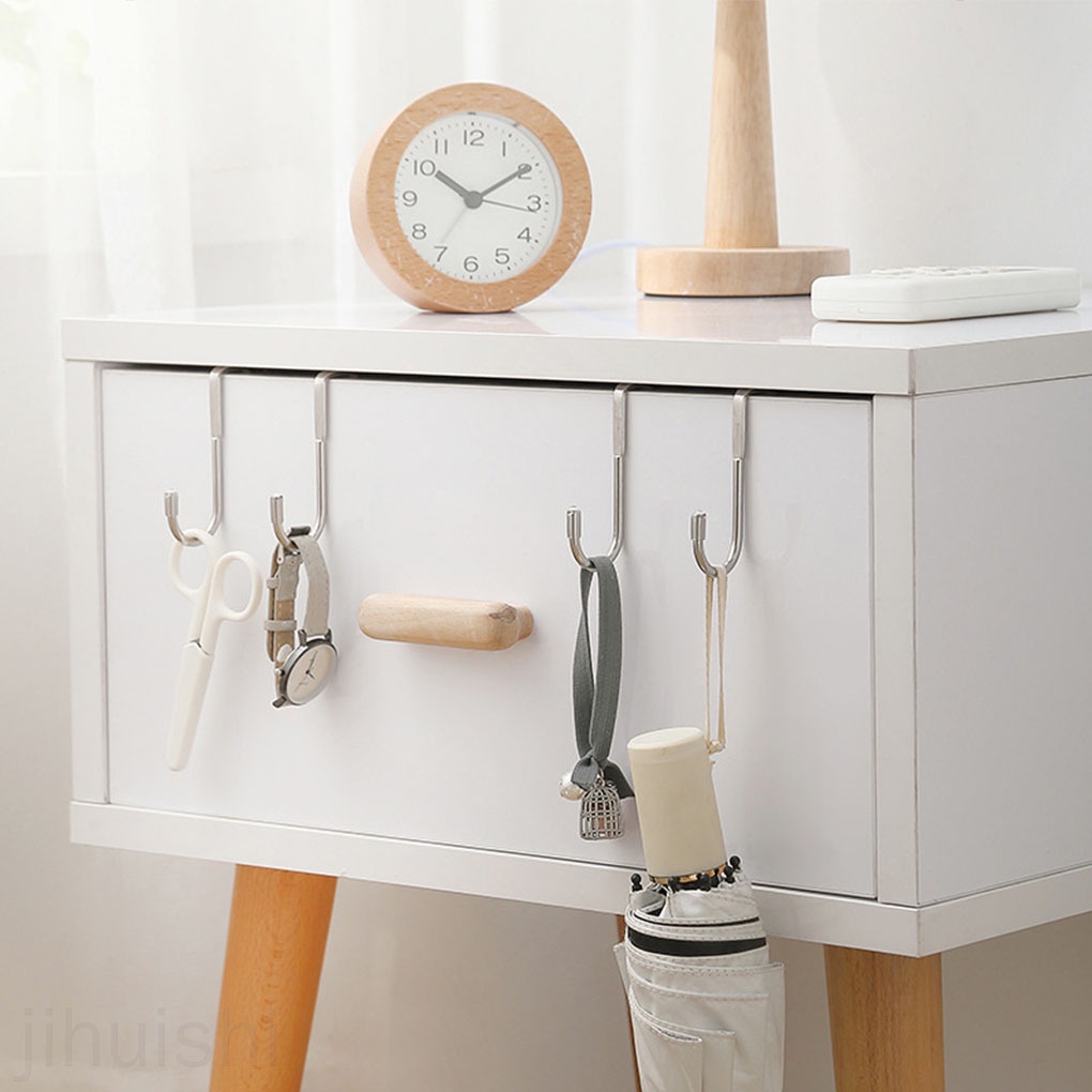 Móc Treo Áo Khoác Bằng Thép Không Gỉ 304 Hình Chữ S Gắn Sau Lưng Cửa Nhà Bếp / Phòng Tắm