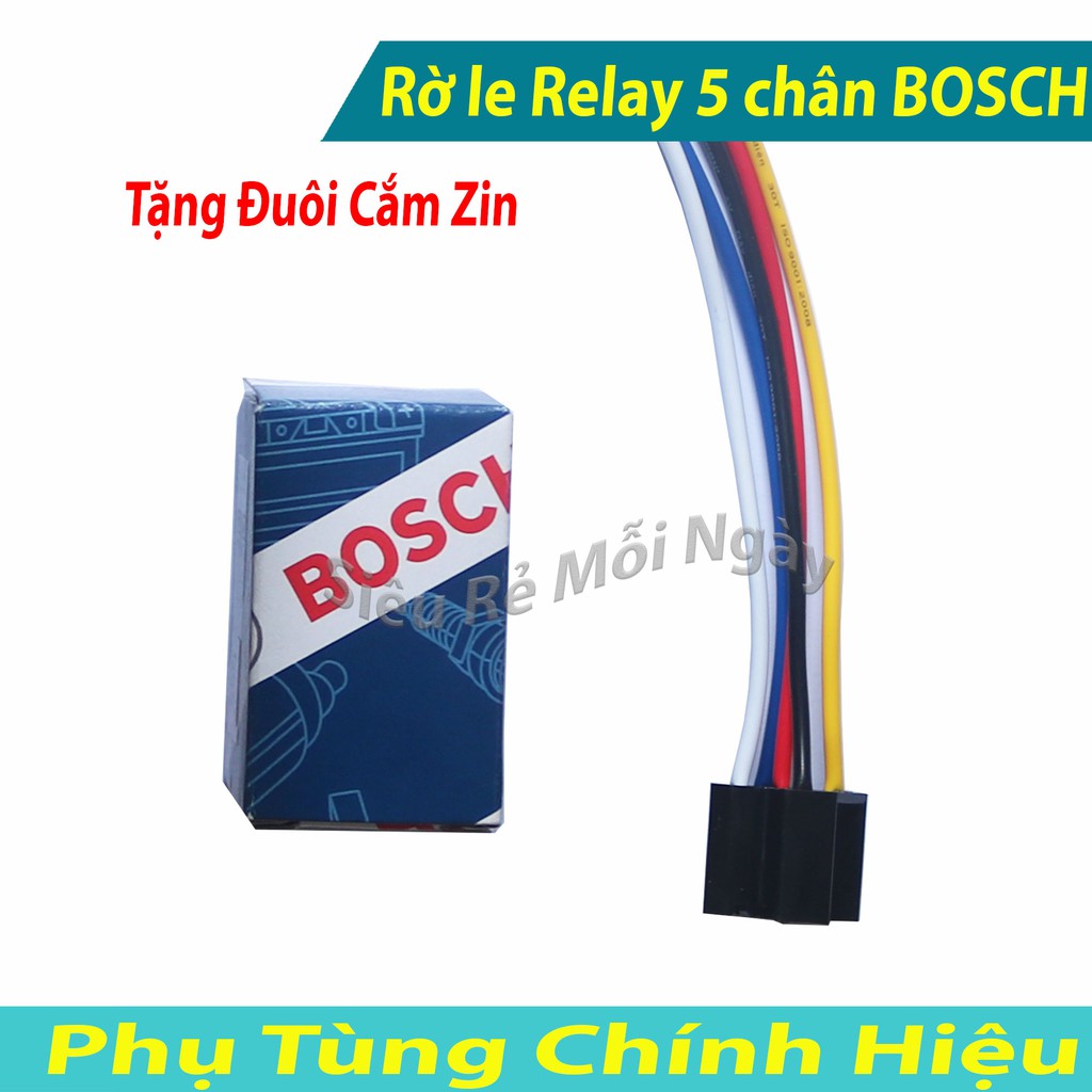 Rờ le Relay Bosch 5 chân Tặng Đuôi Cắm Zin