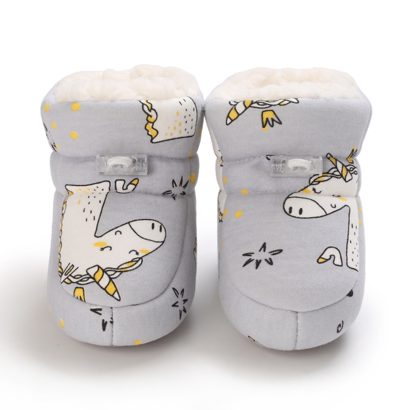 Giày Bốt Cotton Đế Mềm Chống Trượt Giữ Ấm Mùa Đông Dành Cho Bé Trai Gái 0-18 Tháng Tuổi