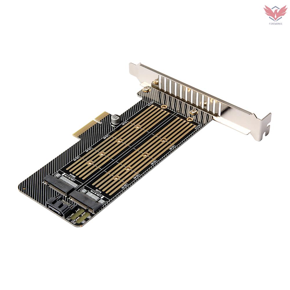 PCI-E X4 to M.2 NVME&NGFF Adapter Card SSD Converter Card Compatible with PCI-E X4/X8/X16 Support NVME SATA Protocols