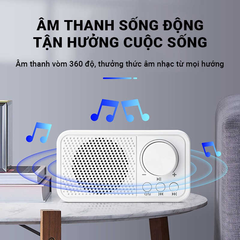 Loa bluetooth nhỏ gọn Cát Thái T-19FM âm bass mạnh mẽ công suất loa 5W, nghe nhạc bằng thẻ nhớ TF, USB, bluetooth 5.2