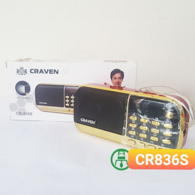 [Mã ELHACE giảm 4% đơn 300K] Loa Nghe Thẻ Nhớ CRAVEN CR-836S