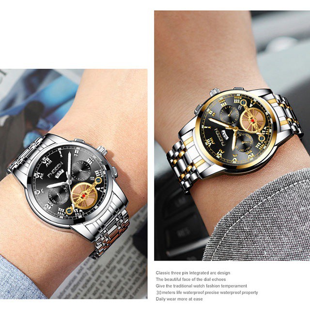 Đồng hồ nam chính hãng FNGEEN, Đồng hồ nam chính hãng đẹp  dây thép cao cấp không gỉ 4001 - Aka Mart | BigBuy360 - bigbuy360.vn