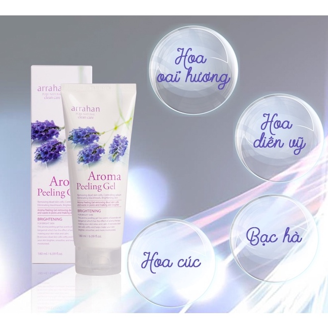 Gel Tẩy Tế Bào Chết Arrahan Hương Táo / Hương chanh/ Hương lavender/ Vị Sâm / Vị Than/ Nha đam 180ml Apple Peeling Gel