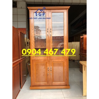 Tủ hồ sơ gỗ sồi nga cao cấp mẫu kiếng sang trọng