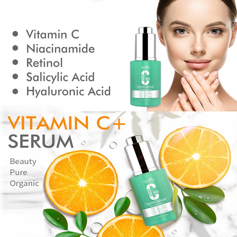 MABOX (Hàng Mới Về) Serum Vitamin C Chăm Sóc Da Chống Lão Hóa Và Nếp Nhăn Trị Mụn Tiện Dụng