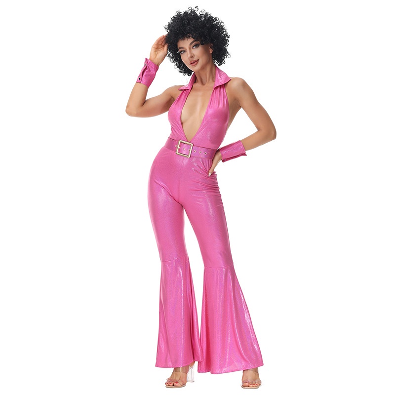Neu! Hippie disco quần Áo liền quần bar ds trang phục retro đến những năm 70 hippie disco one-piece quần ống loe trang phục sân khấu