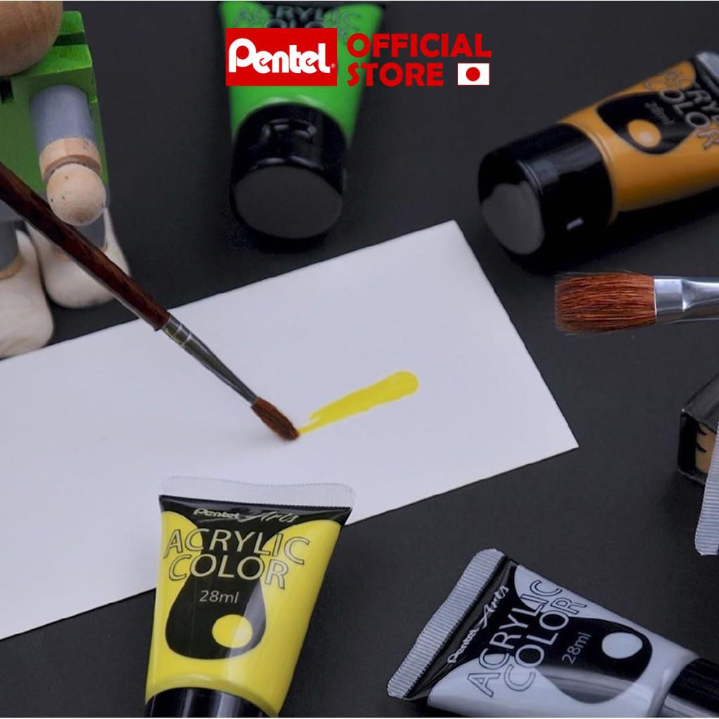 Màu Acrylic Pentel WA2 Dạng Tuýp 28ml | Độ Bền Màu Cao | Vẽ Trên Mọi Chất Liệu