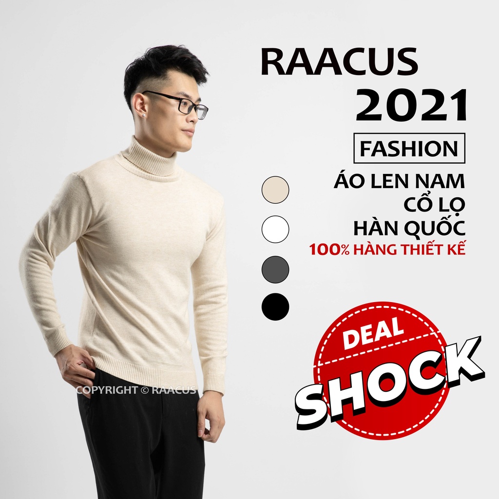 Áo len cổ lọ nam cao cấp RAACUSSTORE, áo len nam mỏng tay dài phong cách ulzzang hàn quốc-D1AL399