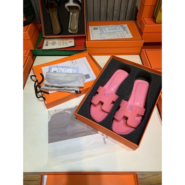 (VIDEO) Dép Nữ Hm Da Sần Chuẩn Loại 1 Fullbox Bill Túi Cao Cấp.