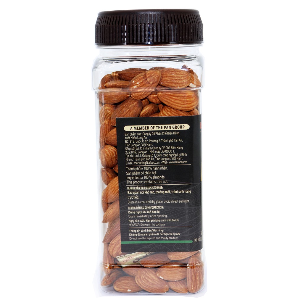 Hạt Hạnh Nhân Mỹ Rang Không Muối Dinh Dưỡng 270g LAFOOCO Unsalted Almond