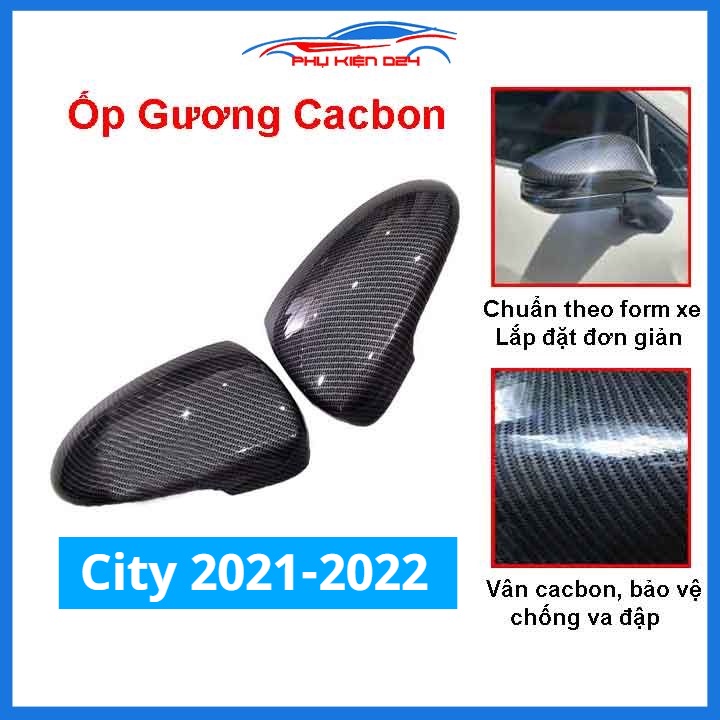 Ốp gương City 2021-2022 vân Cacbon bảo vệ chống trầy trang trí làm đẹp xe