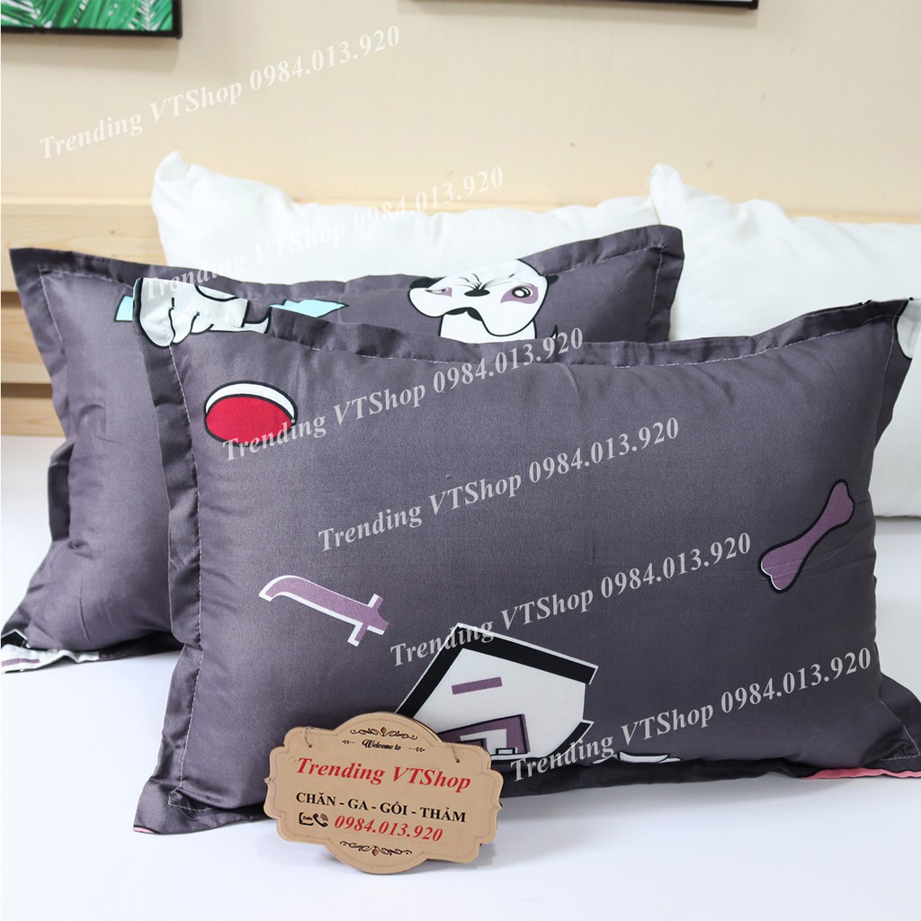 Vỏ gối báo hồng chất liệu Poly Cotton họa tiết đẹp mắt 45x65cm