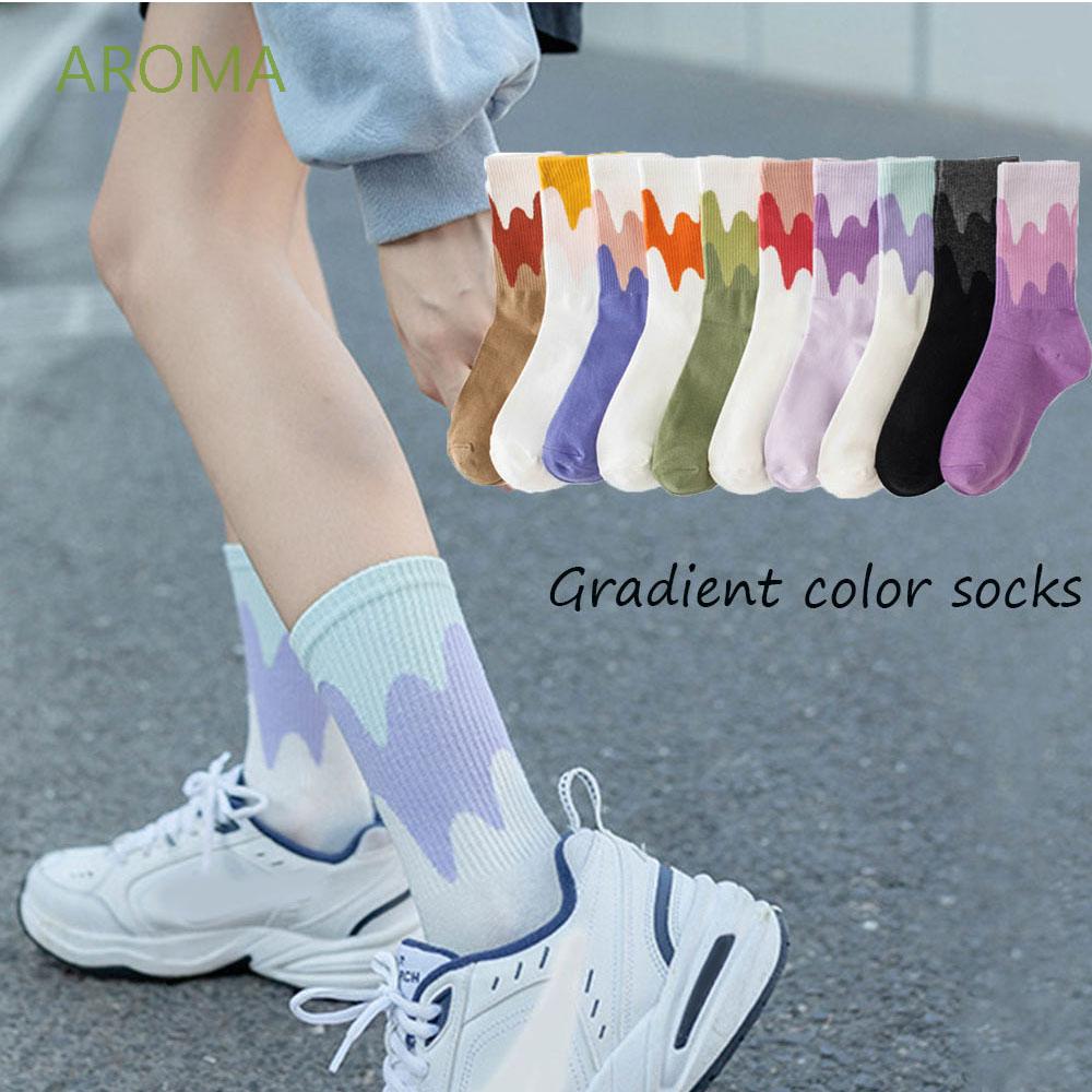 Đôi tất cotton phối màu dễ thương thời trang cho nữ