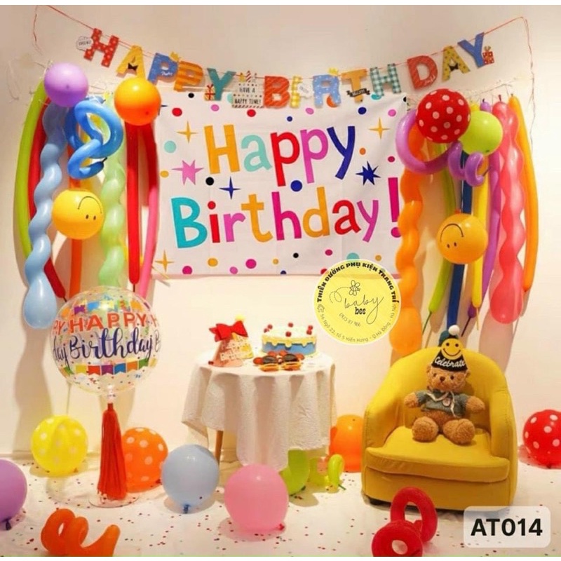 Set bong bóng tròn, dài trang trí tiệc sinh nhật cho bé nhiều mẫu AT - Baby Bee