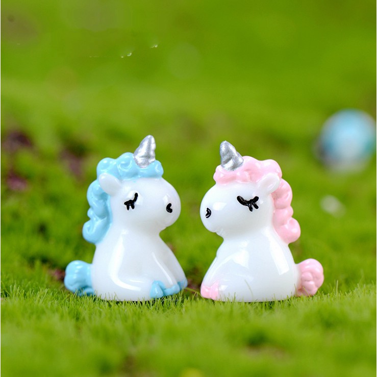 Mô hình ngựa kỳ lân một sừng Unicorn cỡ nhỏ dùng trang trí tiểu cảnh, terrarium, DIY