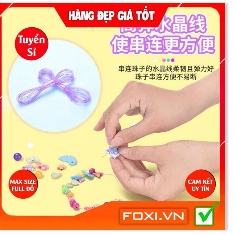 Bộ xâu hạt làm trang sức vòng tay- vòng cổ thủ công-nhiều mẫu cho bé gái-Bé thỏa sức sáng tạo